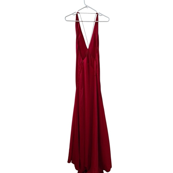MICHAEL LO SORDO Alexandra Silk Maxi Dress Red Sz 4 US - Picture 3 of 7